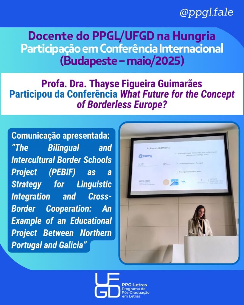 Docente do PPGL/UFGD participa da conferência internacional “What Future for the Concept of Borderless Europe?”, em Budapeste
