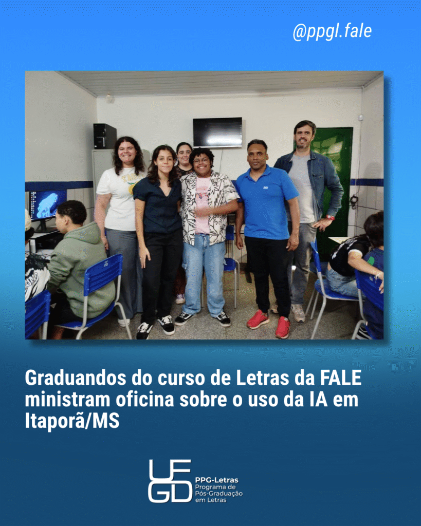 Graduandos do curso de Letras da FALE ministram oficina sobre o uso da IA em Itaporã/MS